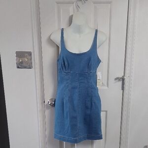 No Boundaries Blue Denim Mini Dress